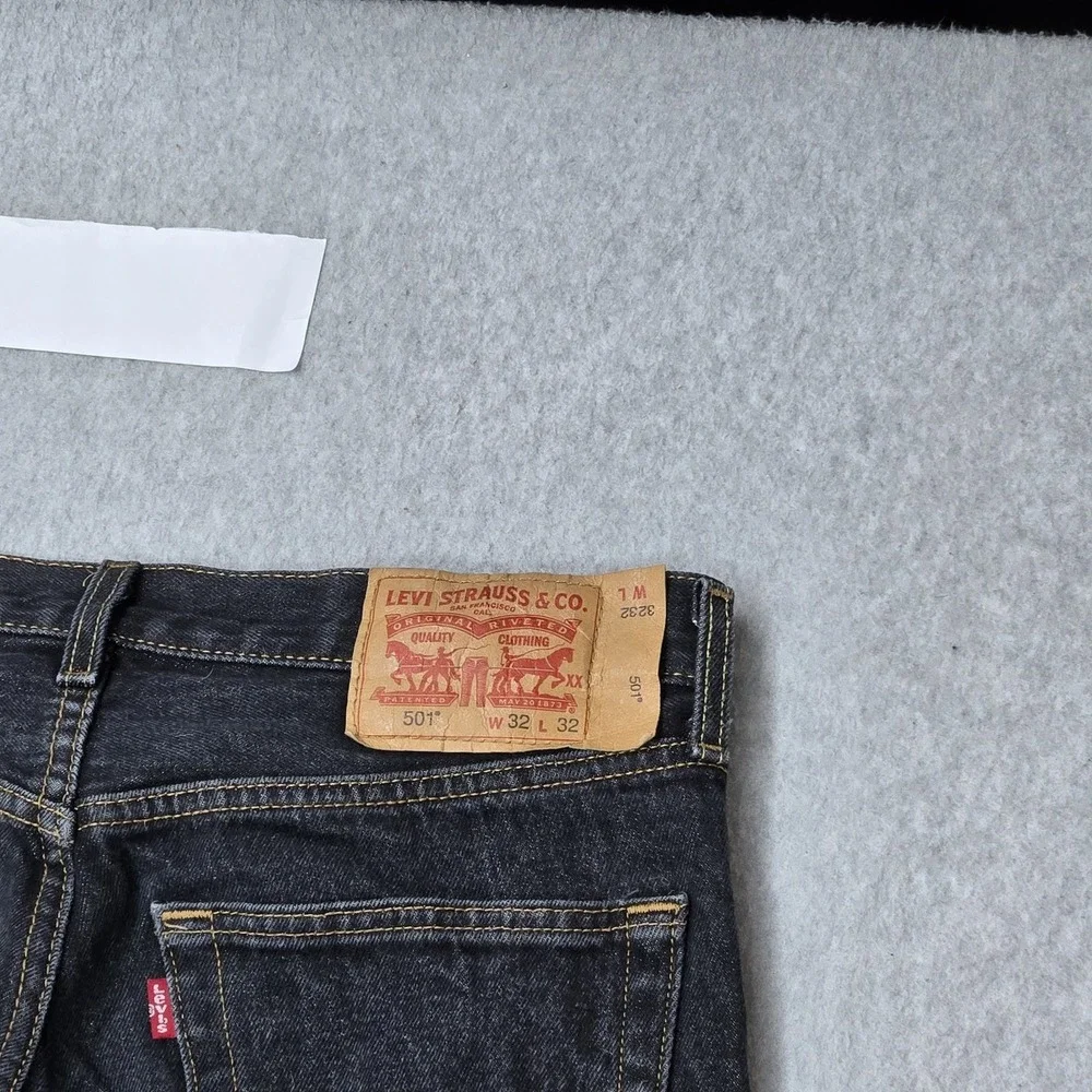 Levi's 501 Men Jeans 32X32 Dark Blue Denim Original‎ Fit Straight Leg 28